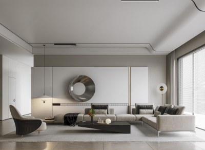 现代家居客厅3D模型下载